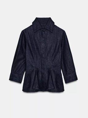 Zara Peplum Denim Shirt - 0340/048/407